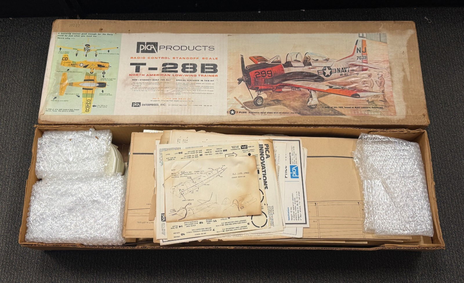 Vintage Pica Products T-28B T-28 T28 T28B Trojan RC Airplane Kit 60 Size NIB