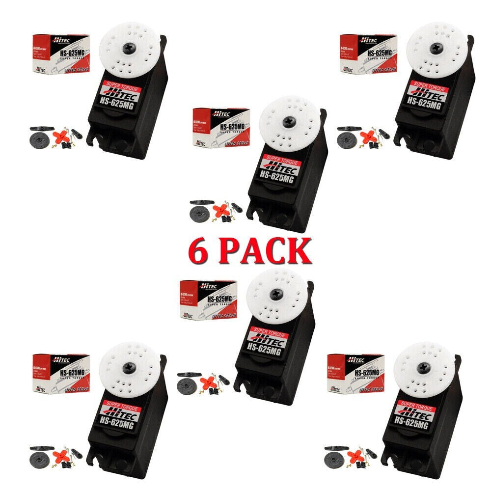 6 Pack Hitec HS-625MG 625 Metal Gear RC Airplane Super Torque Servo HRC32625S