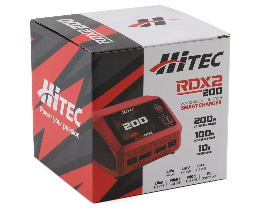 Hitec RDX2 200 Dual Smart LiPo RC Airplane Car Battery Balance Charger HRC44370