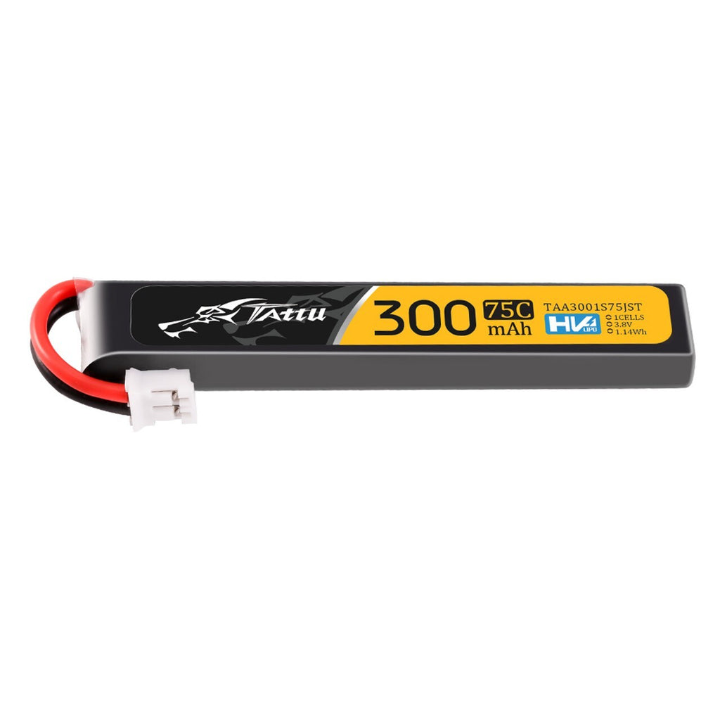 Tattu 300mAh 1S 75C 3.8V Lipo RC Airplane / Drone Battery Pack with JST-PHR Plug