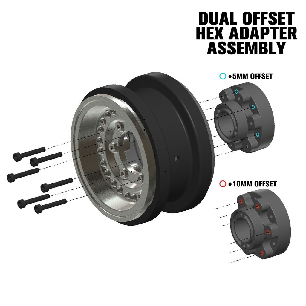 Pro-Line 2.9" Black Rhino Armory Aluminum SCX6 Wheels, Gunmetal (2) PRO282600