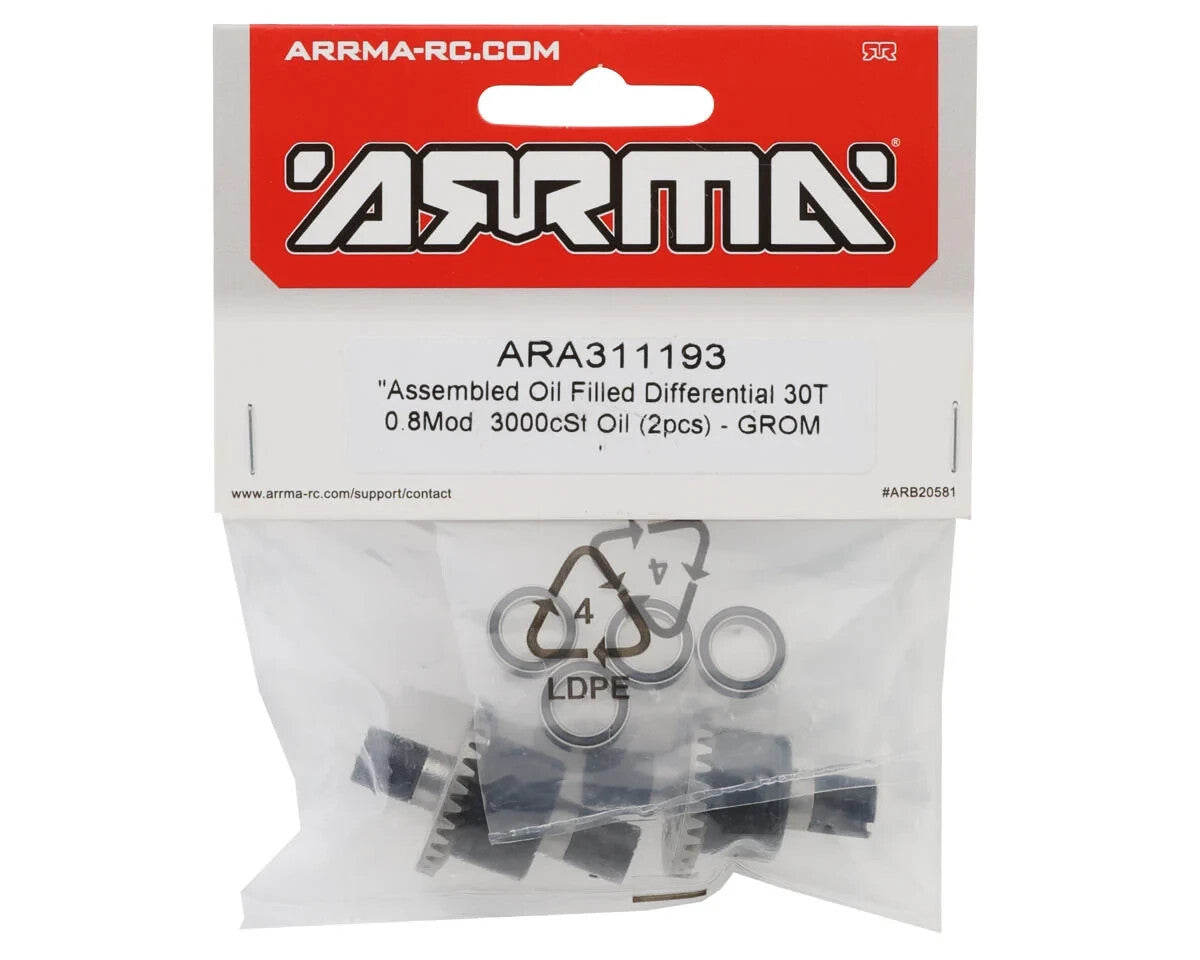 Arrma Grom Assembled Oil Filled Differential Diff 30T ARA311193 311193 : Granite