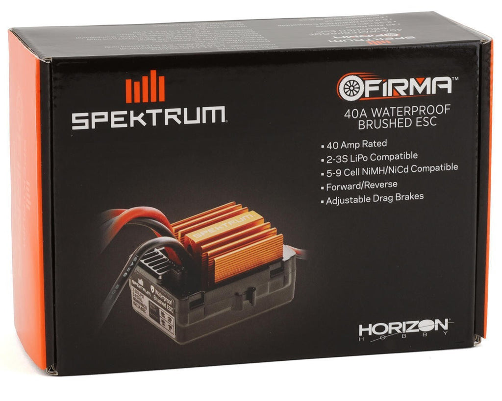 Spektrum RC Firma 40 Amp Brushed RC Car / Truck 3S Waterproof ESC SPMXSE1040