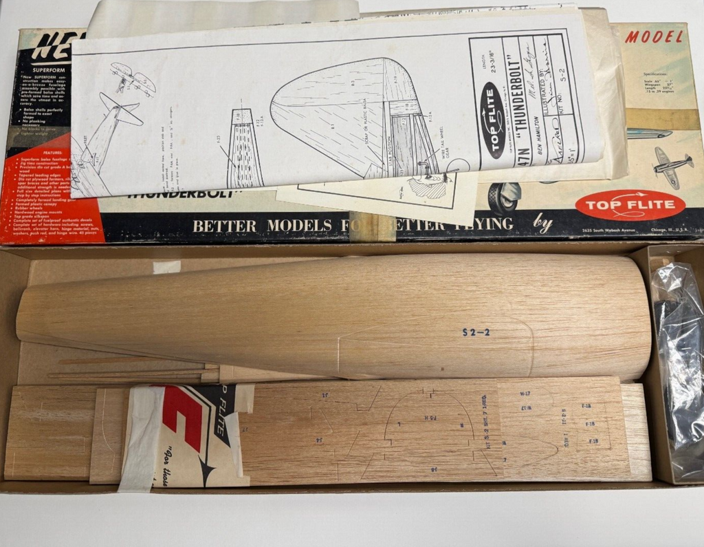 Top Flite Top-Flight Republic P 47 N P-47 P47 Thunderbolt Control Line Model Kit