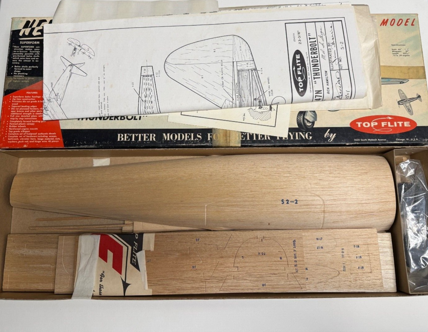 Top Flite Top-Flight Republic P 47 N P-47 P47 Thunderbolt Control Line Model Kit