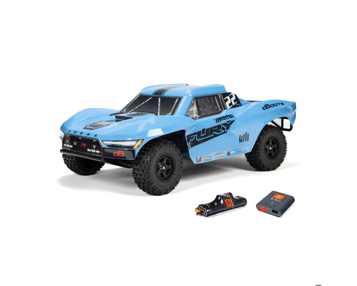 Arrma Fury 2WD MEGA 550 RTR Brushed 1/10 Off-Road Short Course Truck Blue w/SLT