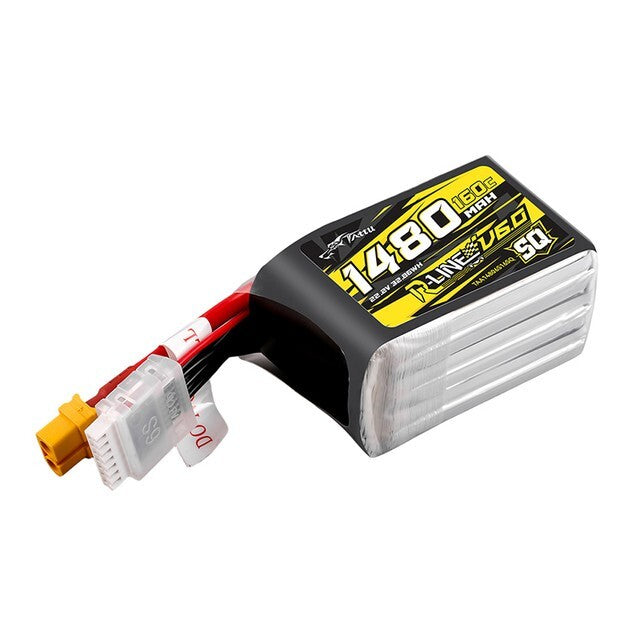 Tattu R-Line Version 6.0 1480mAh 160C 6S 22.2V SQ Lipo Battery Pack with XT60