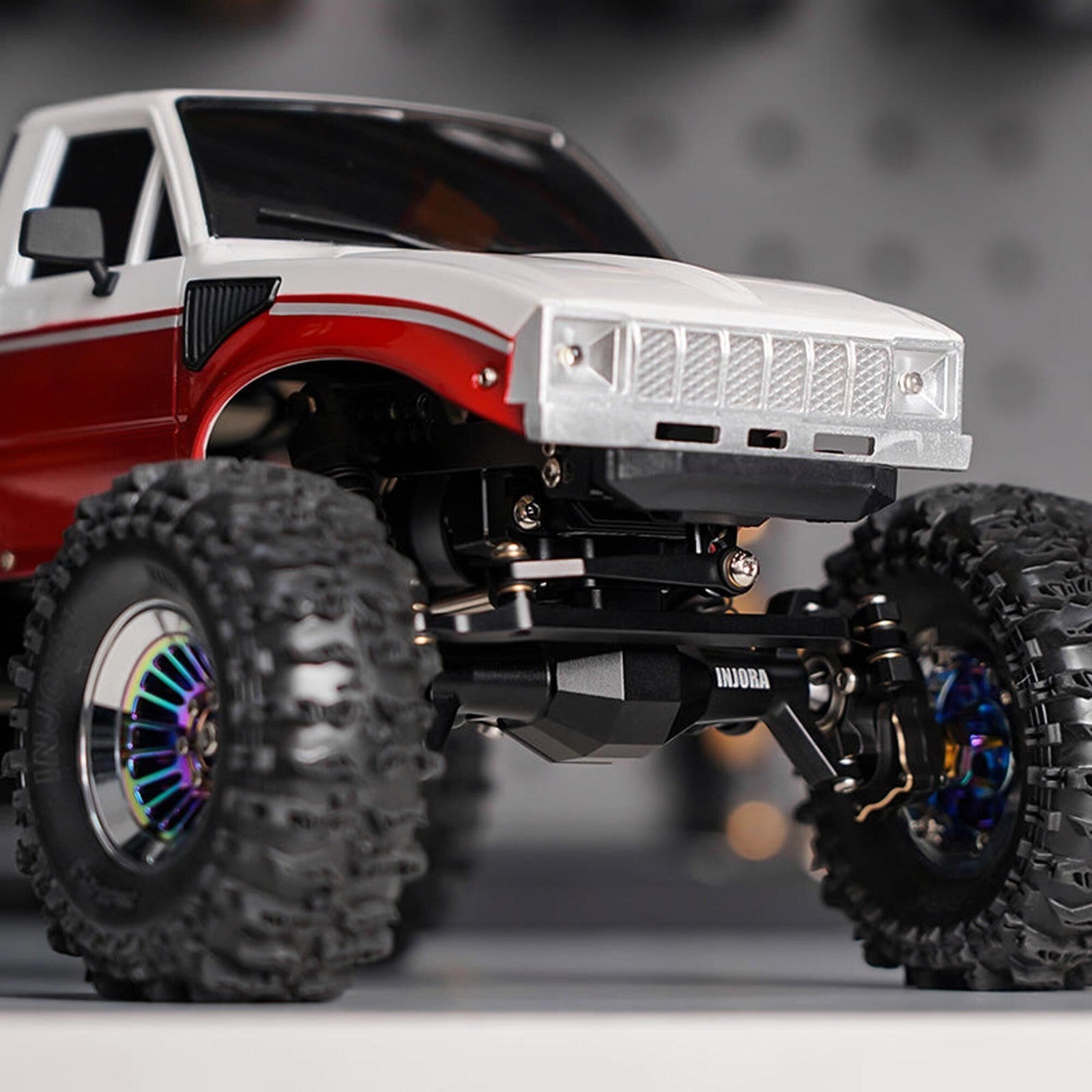 INJORA 4M-104BRFR +5mm Diamond Portal Axles Lay Down Servo TRX-4M Blue