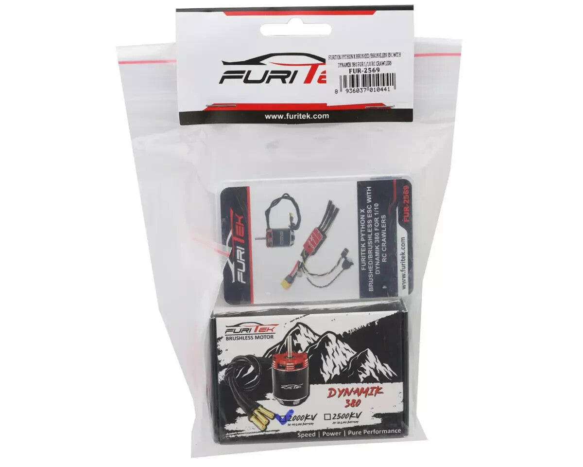 Furitek Python X 80A 1/10 Crawler Brushless ESC & Motor Combo DYNAMIK 380