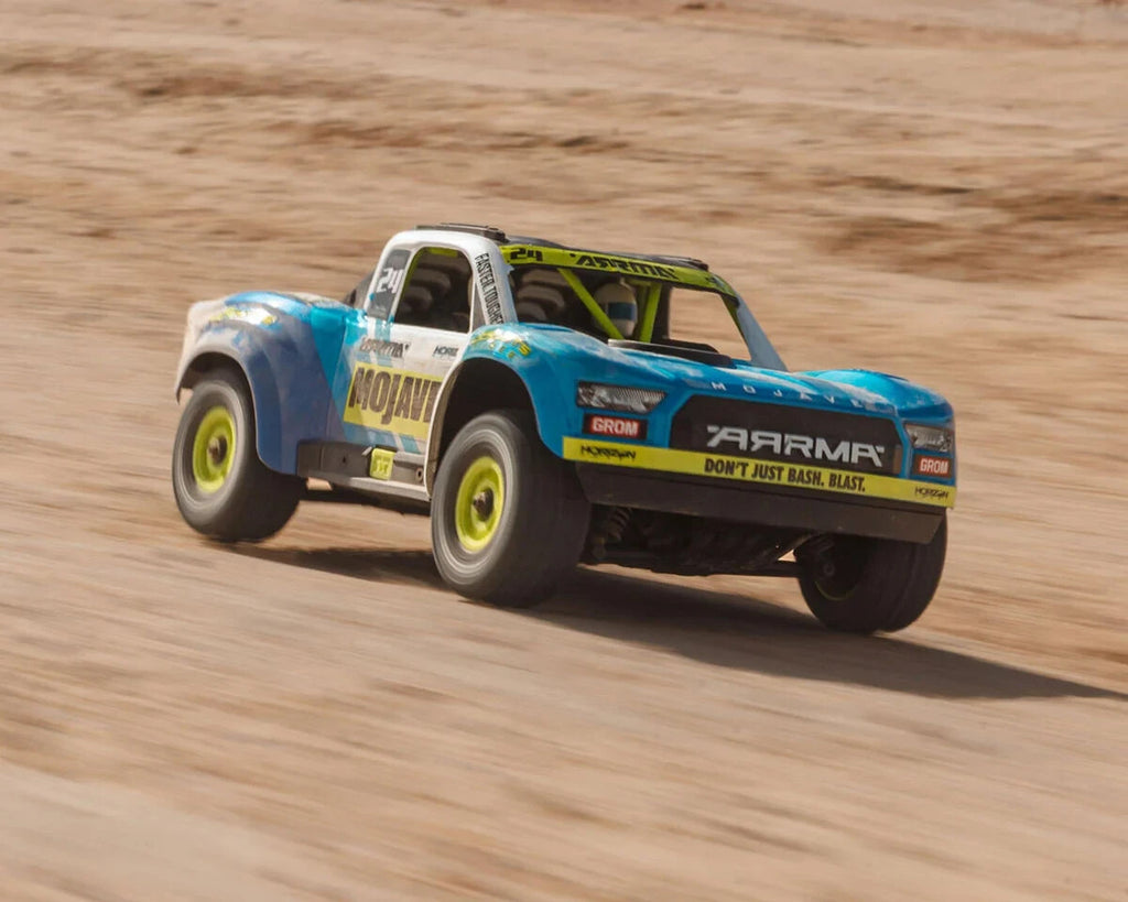 Arrma Mojave Grom MEGA 4WD 380 Brushed 1/18 Electric Desert Truck RTR Blue/White
