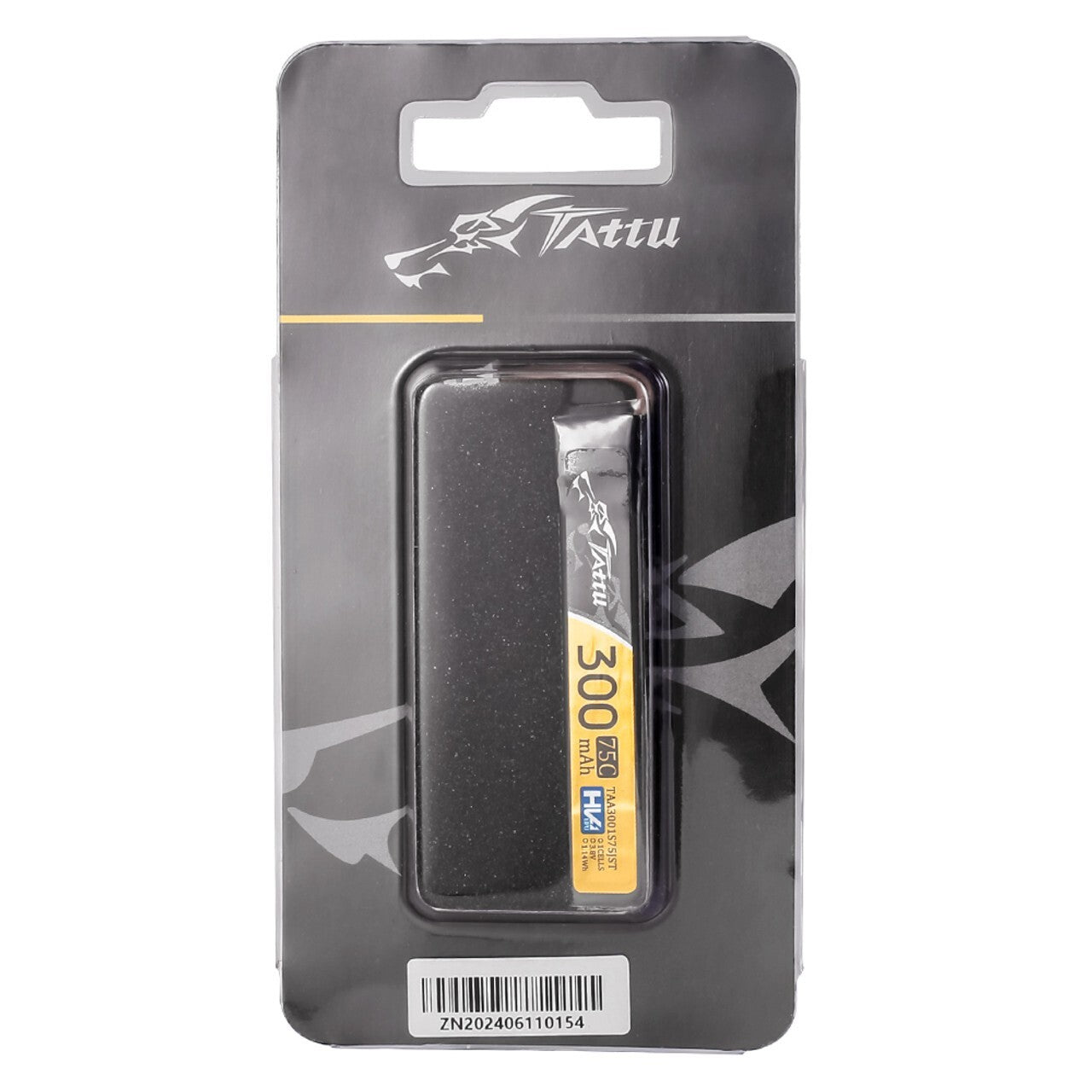 Tattu 300mAh 1S 75C 3.8V Lipo RC Airplane / Drone Battery Pack with JST-PHR Plug