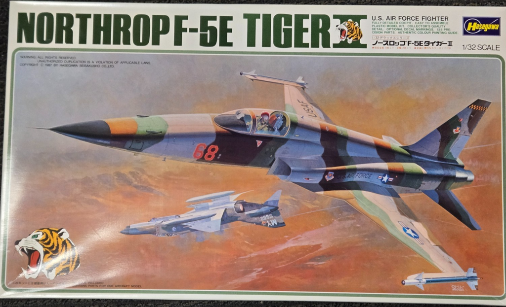 Hasegawa Nortrop F-5E F5E Tiger II 1:32 Scale Plastic Model Kit