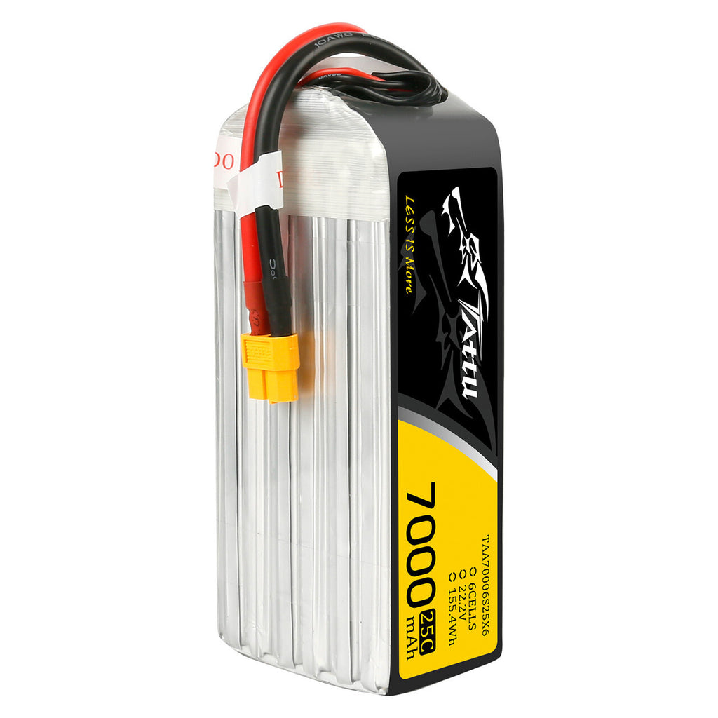 Tattu 25C 22.2V 6S 7000mAh Lipo RC Drone Airplane Battery Pack With XT60 Plug