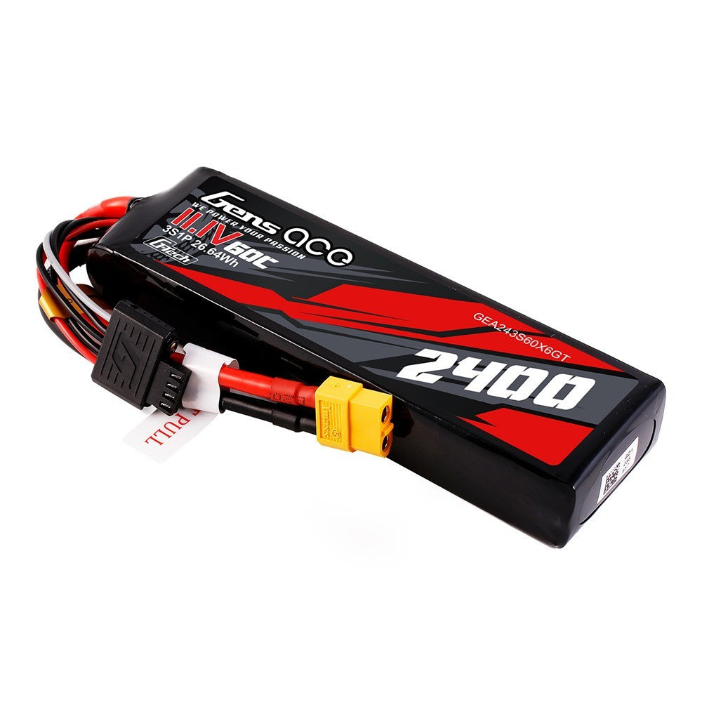 Gens Ace 2400mAh 3S 60C 11.1 V GTech Lipo Battery Pack w/ XT60 Plug Mini Kraton