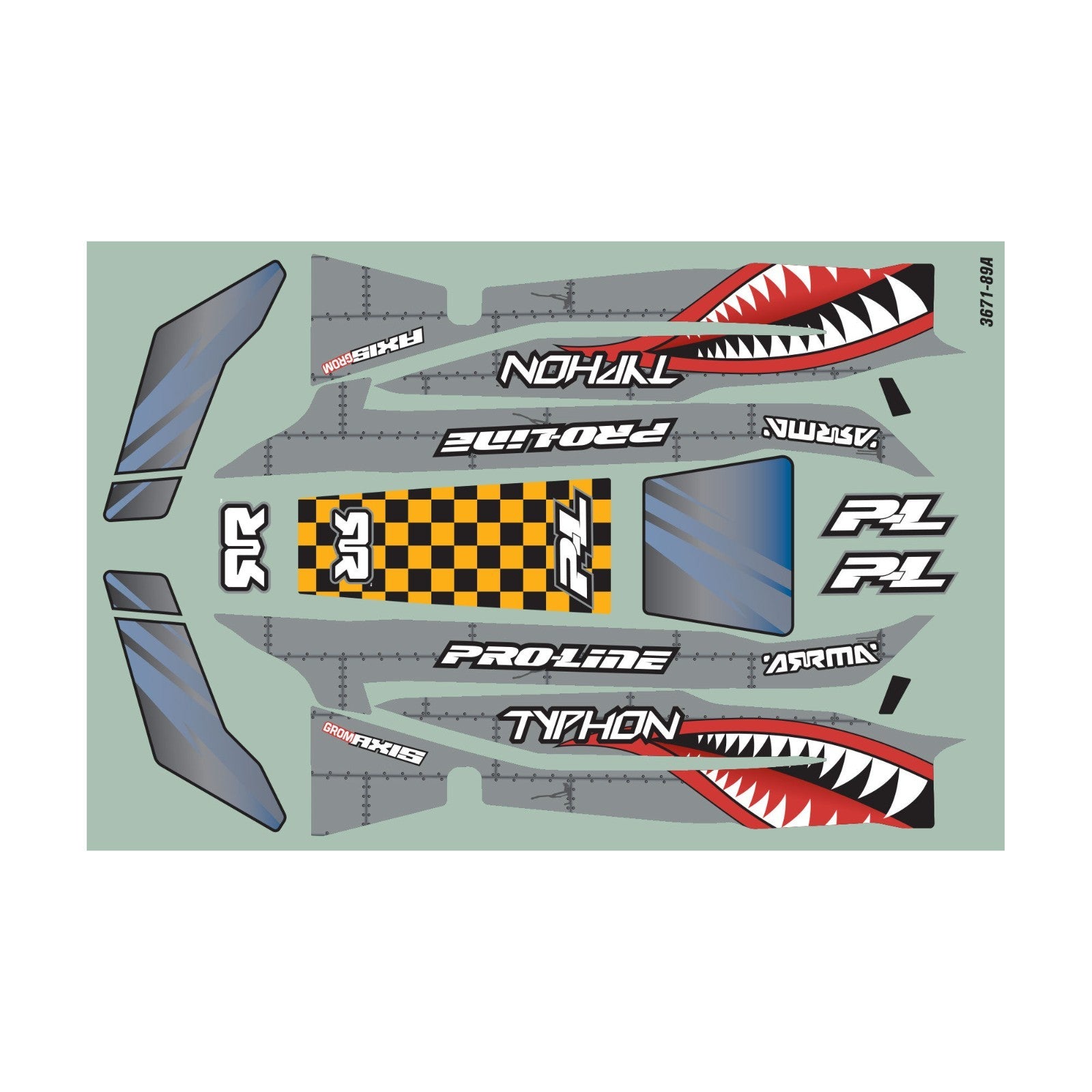 ProLine Racing Axis Tough-Color Grey RC Body for Arrma Typhon GROM PRO367114