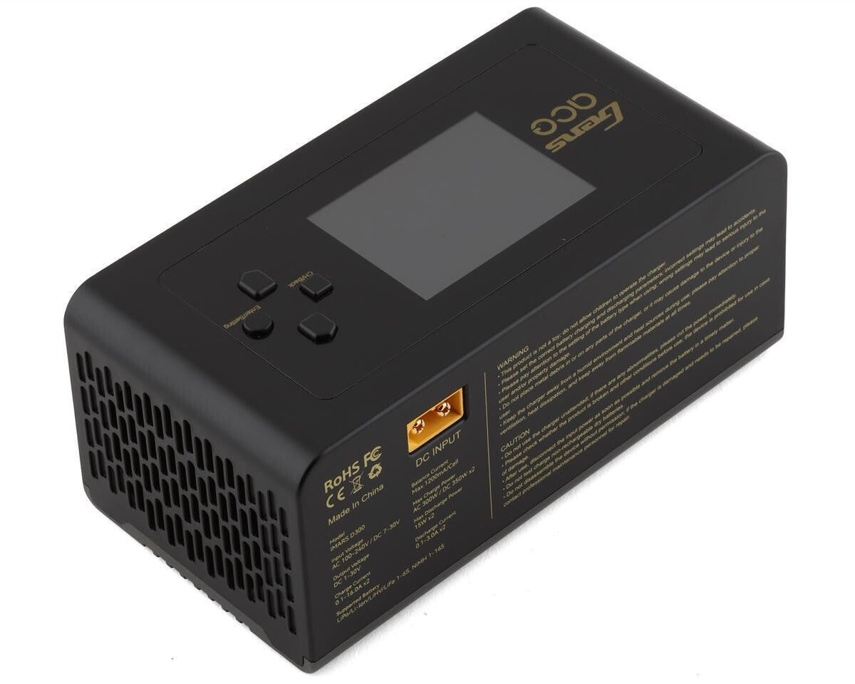Gens Ace IMARS D300 G-Tech Channel AC/DC 300W/700W RC Battery Charger-US Black