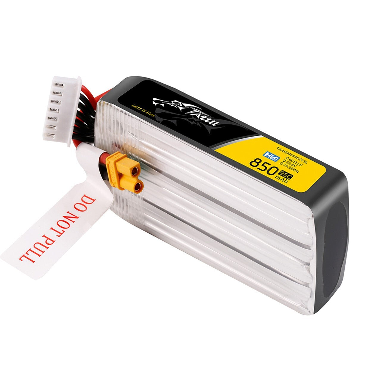 Tattu 850mAh 6S 95C 22.8V HV Lipo RC Drone Battery Long Pack with XT30 Plug