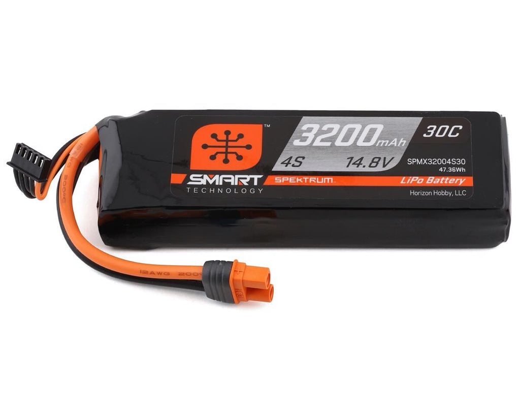 Spektrum RC 4S 14.8V 3200mAh Smart 30C LiPo Battery Pack IC3 Plug SPMX32004S30