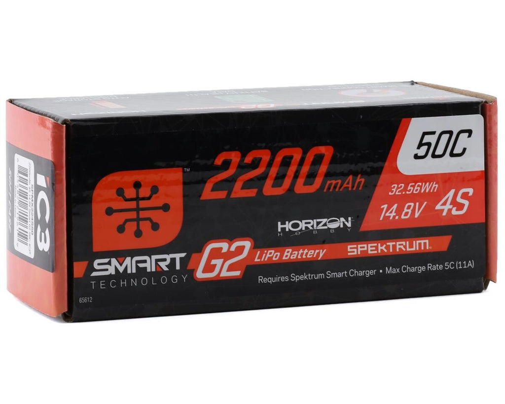 Spektrum RC 4S Smart G2 LiPo 50C Battery Pack 14.8V 2200mAh w/ IC3 Connector