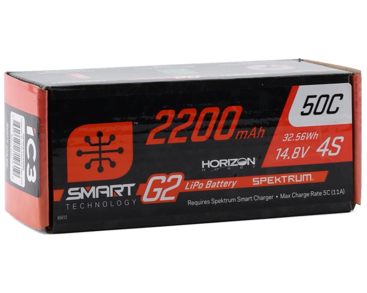 Spektrum RC 4S Smart G2 LiPo 50C Battery Pack 14.8V 2200mAh w/ IC3 Connector