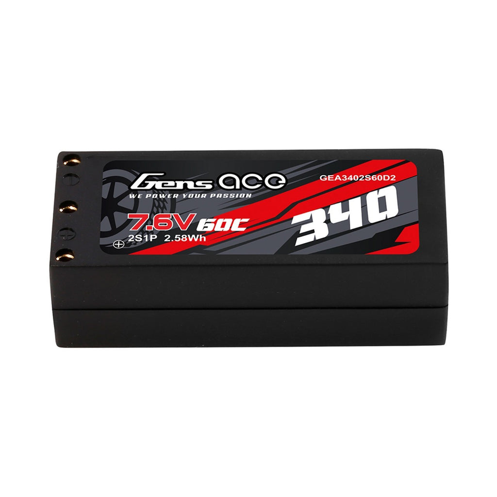 Gens ace 340mAh 2S 60C 7.6V HV Lipo Battery with XT60 Plug : 1/24 1/28 Cars