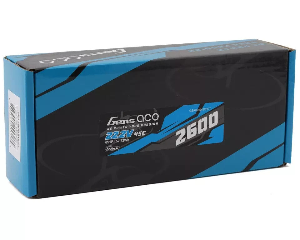 2x Gens Ace G-Tech GTech GTec Smart 6S LiPo Battery 45C 22.2V 2600mAh : 500 Size