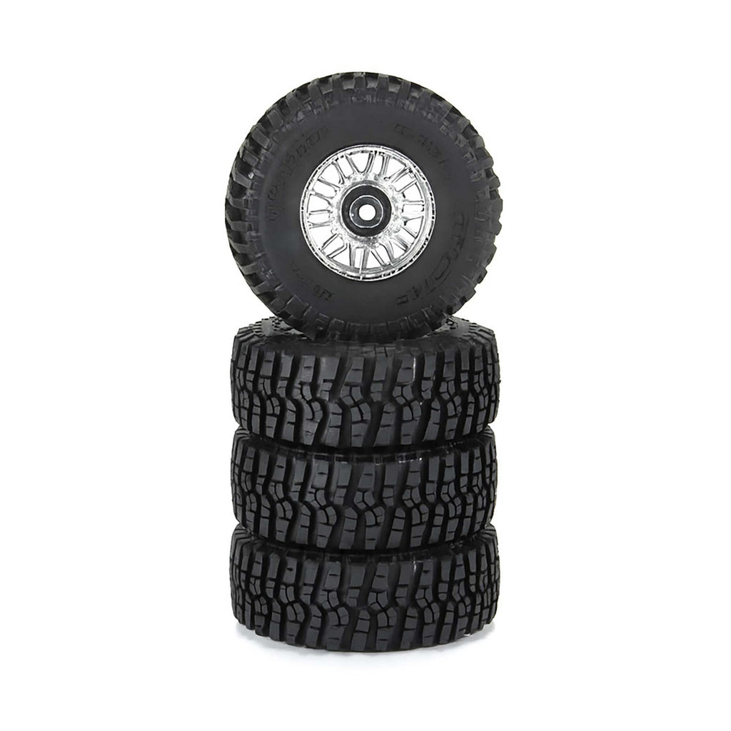 Flat Iron Front/Rear Tires Mounted 12mm Hex Chrome Diablo (4): TYPHON GROM