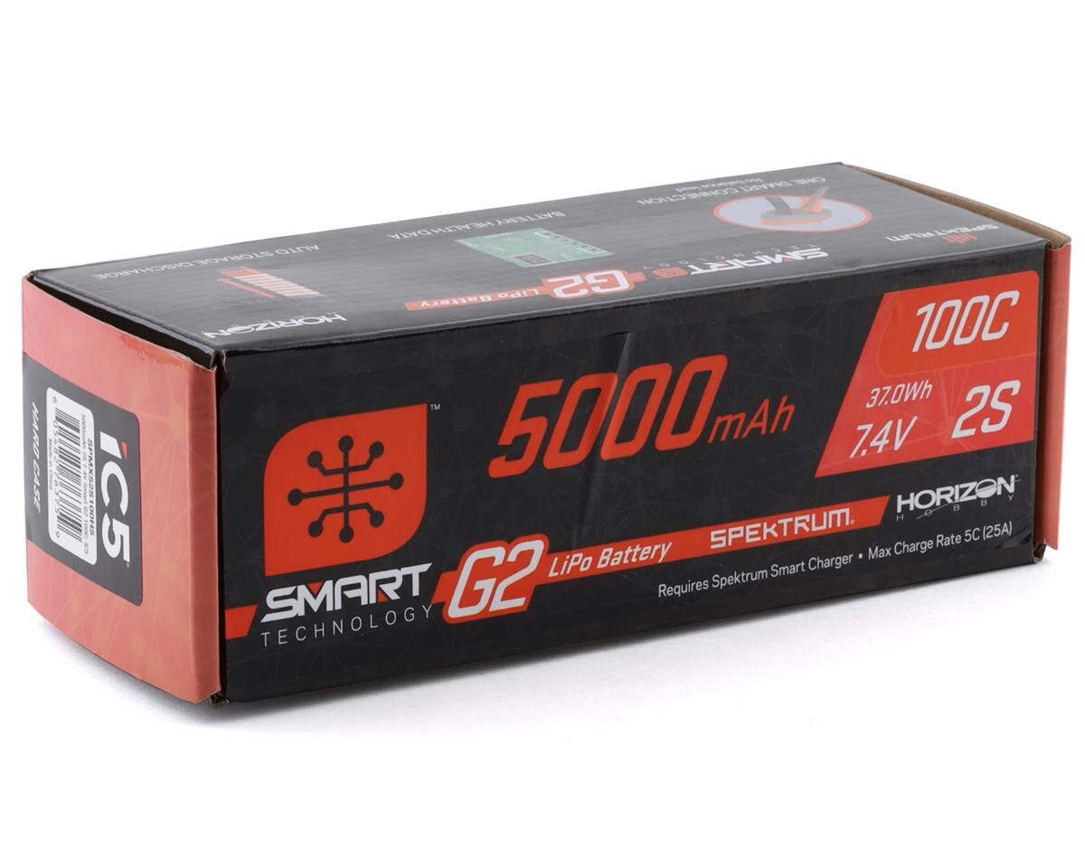 Spektrum RC 2S Smart G2 LiPo 100C Battery Pack 7.4V 5000mAh w/ IC5 Connector