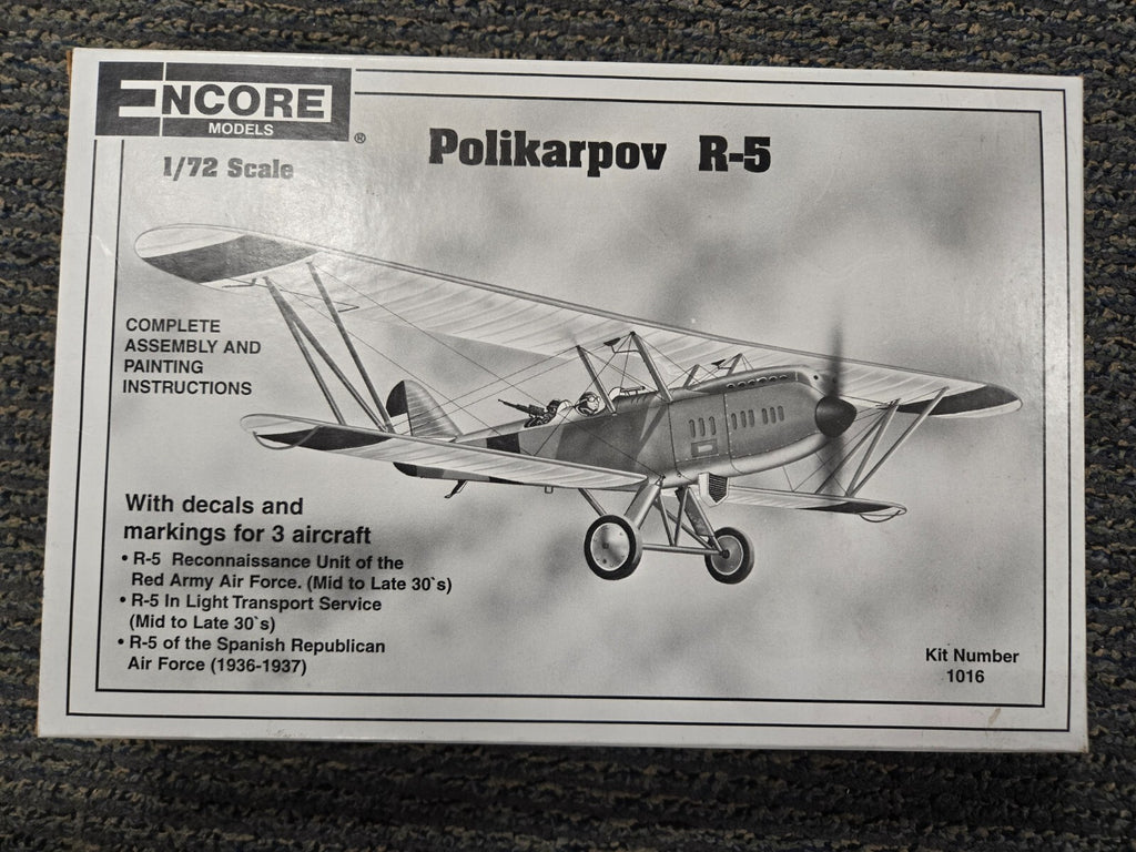 Encore Models POLIKARPOV R-5  1/72 Scale Model Kit #1016