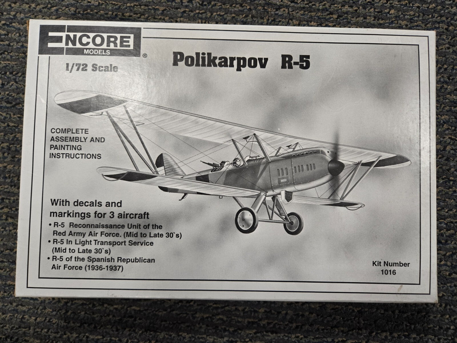 Encore Models POLIKARPOV R-5  1/72 Scale Model Kit #1016