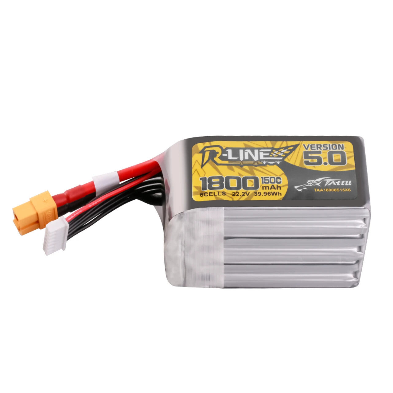 2x Tattu R-Line Version 5.0 1800mAh 6S 150C 22.2V Lipo Battery Pack : XT60 Plug