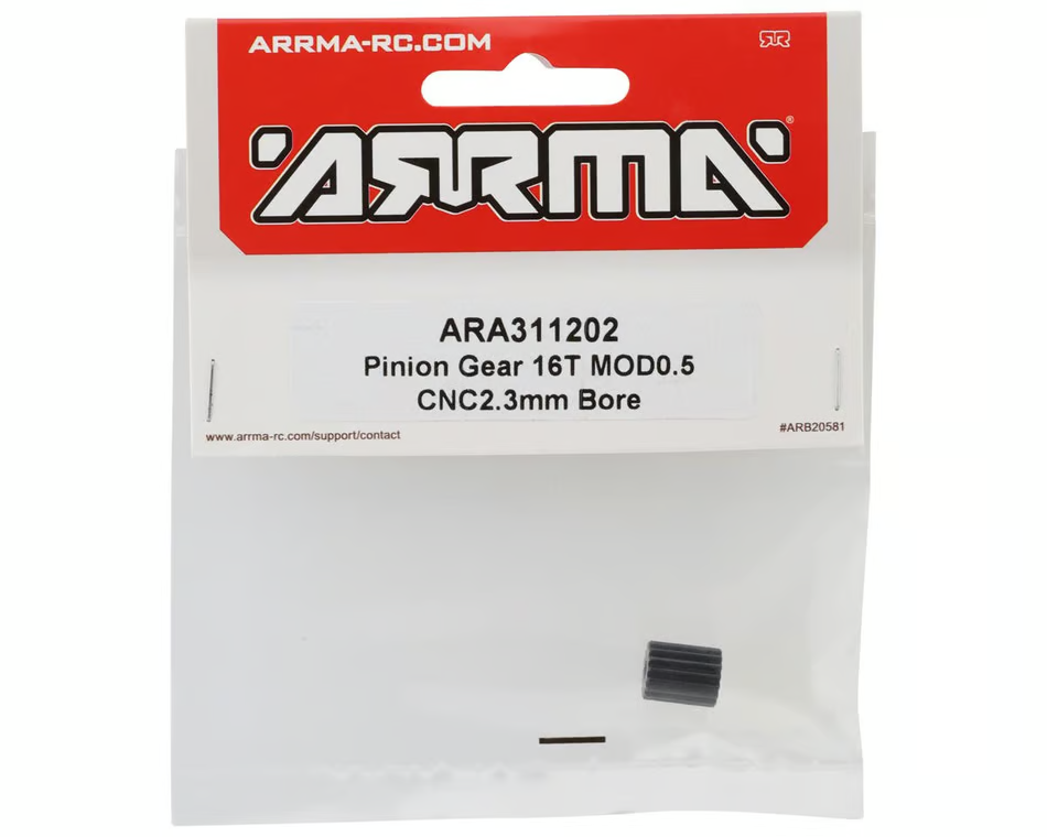 ARRMA Pinion Gear 16T 16 Tooth 0.5 MOD CNC 2.3mm Bore ARA311202 311202