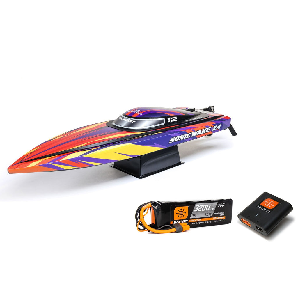 Sonicwake 24" Self-Righting Brushless Deep-V RTR (With Battery & Charger), Red