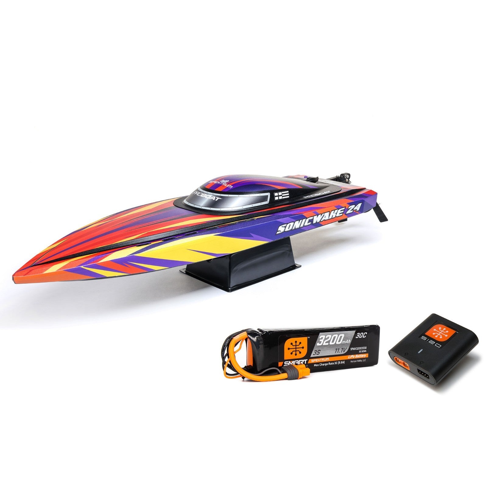 Sonicwake 24" Self-Righting Brushless Deep-V RTR (With Battery & Charger), Red