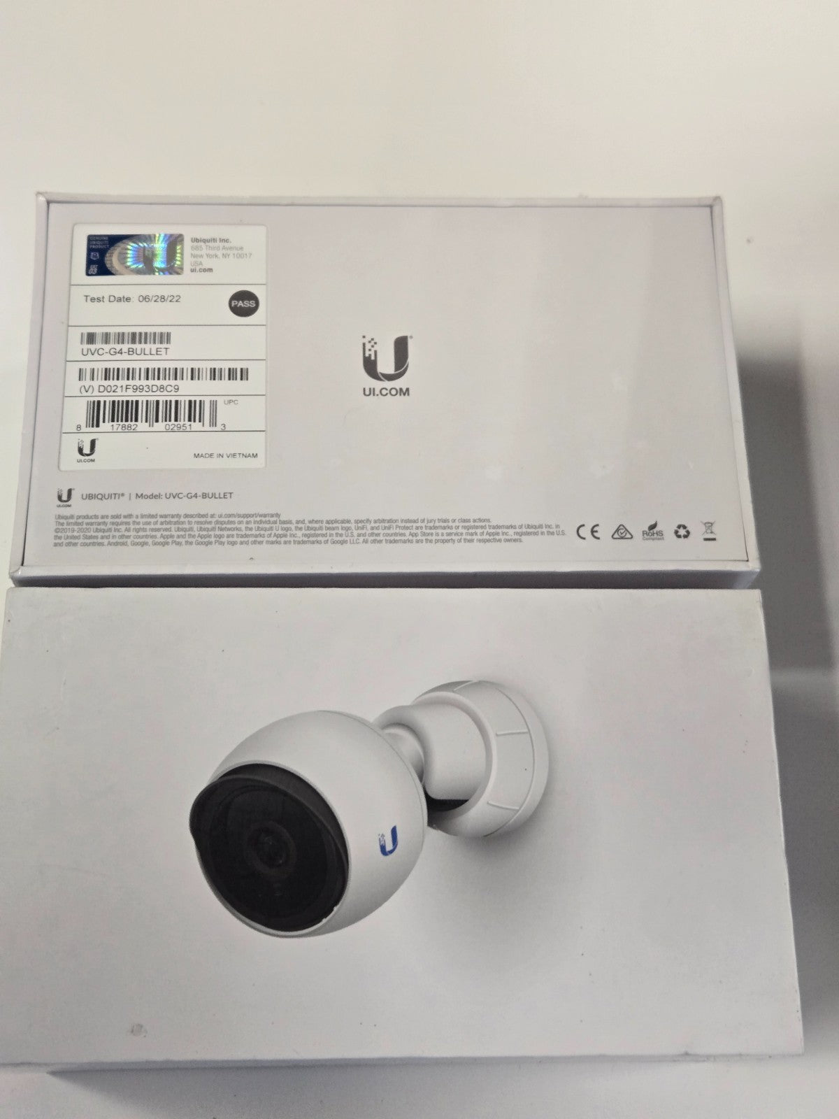 Ubiquiti UVC-G4-Bullet Indoor/Outdoor UniFi Protect G4-bullet Security Camera