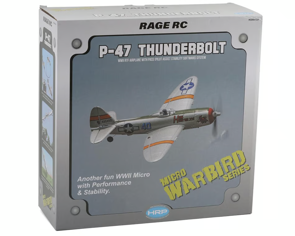 Rage RC P-47 P47 Thunderbolt Micro RTF RC Ready To Fly Airplane w/PASS System