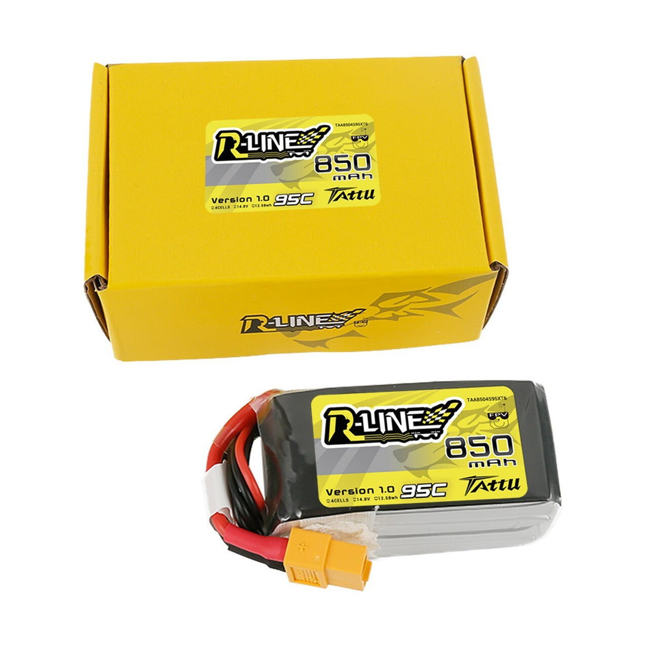 Tattu 850mAh 14.8V 95C 4S Lipo Battery XT30 Plug For FPV RC Drone Quadcopter