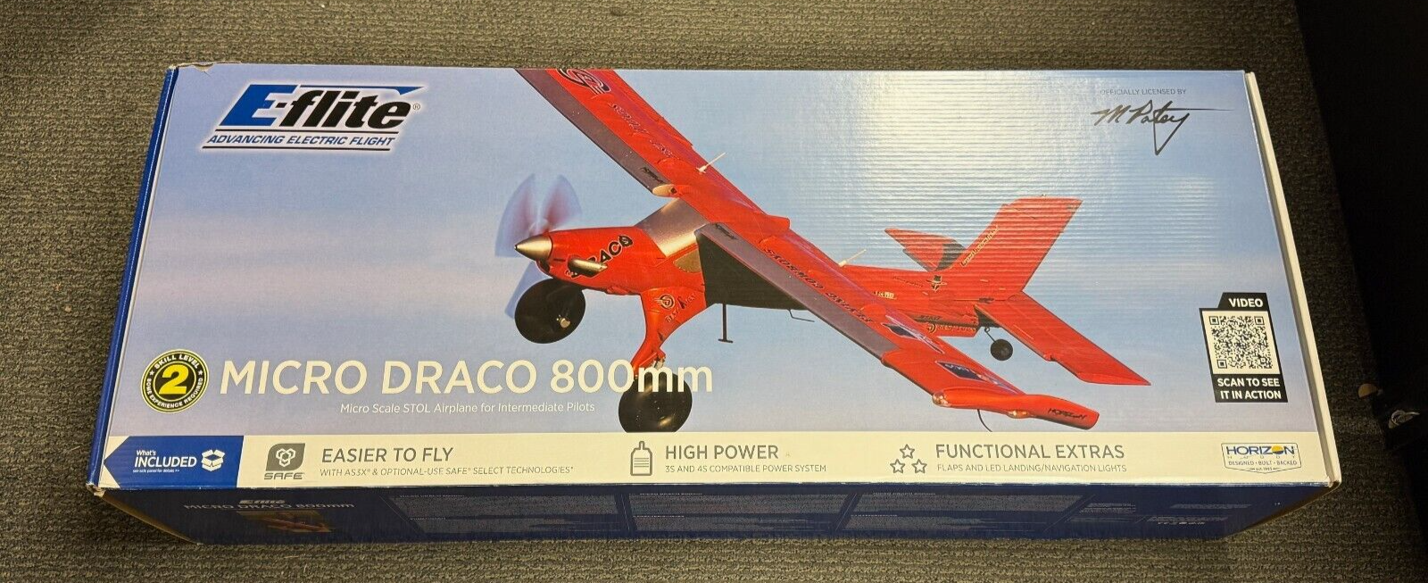 E-flite Micro DRACO Bind-N-Fly BNF Basic Electric Airplane 800mm w/AS3X & SAFE