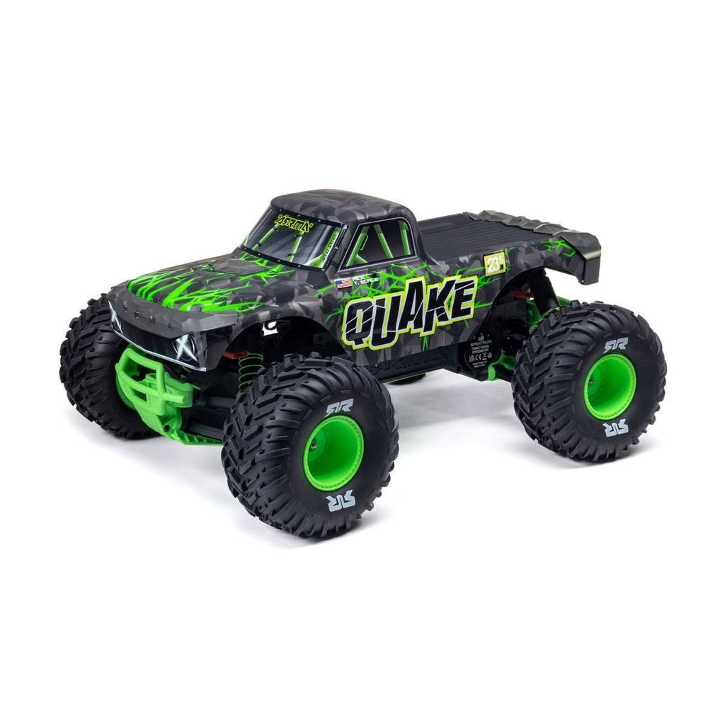 ARRMA 1/10 QUAKE 223S DSC 2WD RTR Brushless Monster Truck, Green ARA3537T2
