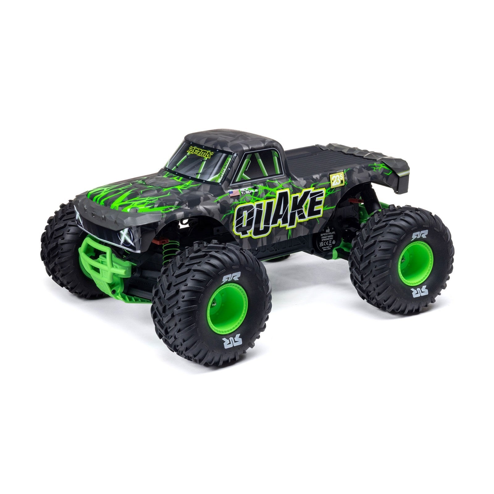ARRMA 1/10 QUAKE 223S DSC 2WD RTR Brushless Monster Truck, Green ARA3537T2