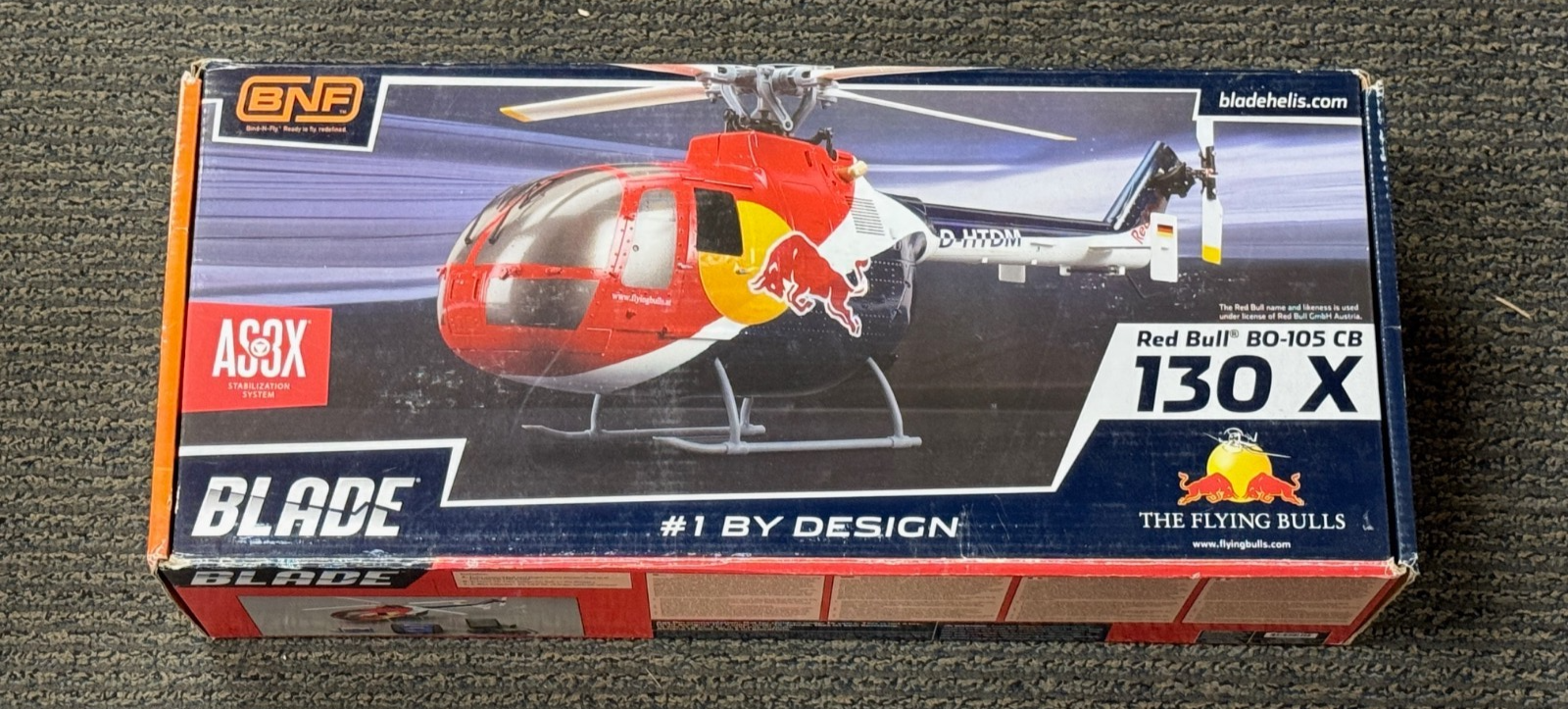 Brand New Blade 130X 130 X Red Bull BO-105 CB RC Helicopter BNF BLH3880