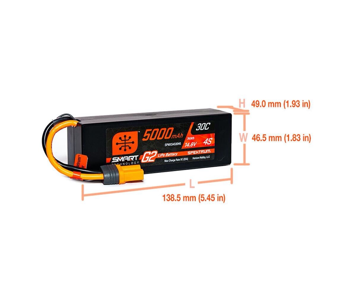 Spektrum RC 4S Smart G2 LiPo 30C Battery Pack w/ IC5 Connector 14.8V / 5000mAh