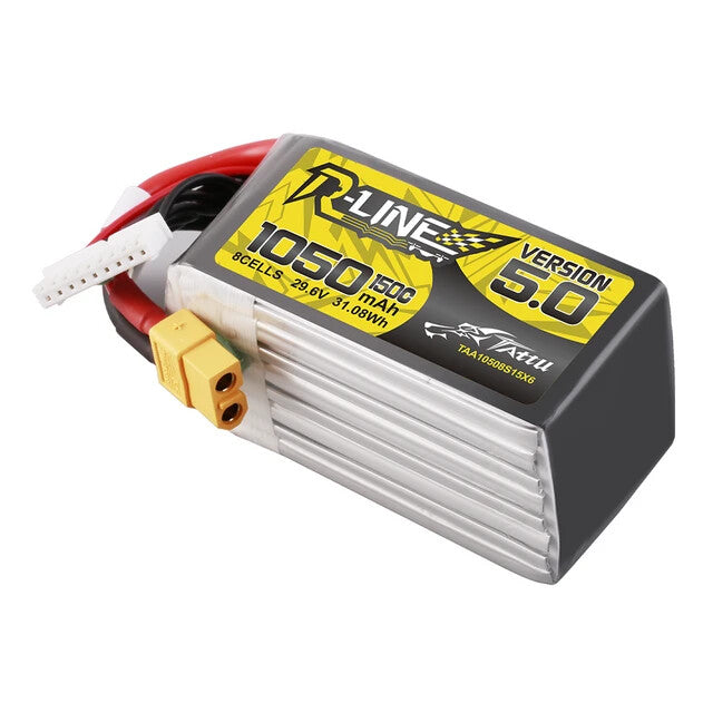 2x Tattu R-Line Version 5.0 1050mAh 8S 150C 29.6V Lipo Battery Pack With XT60