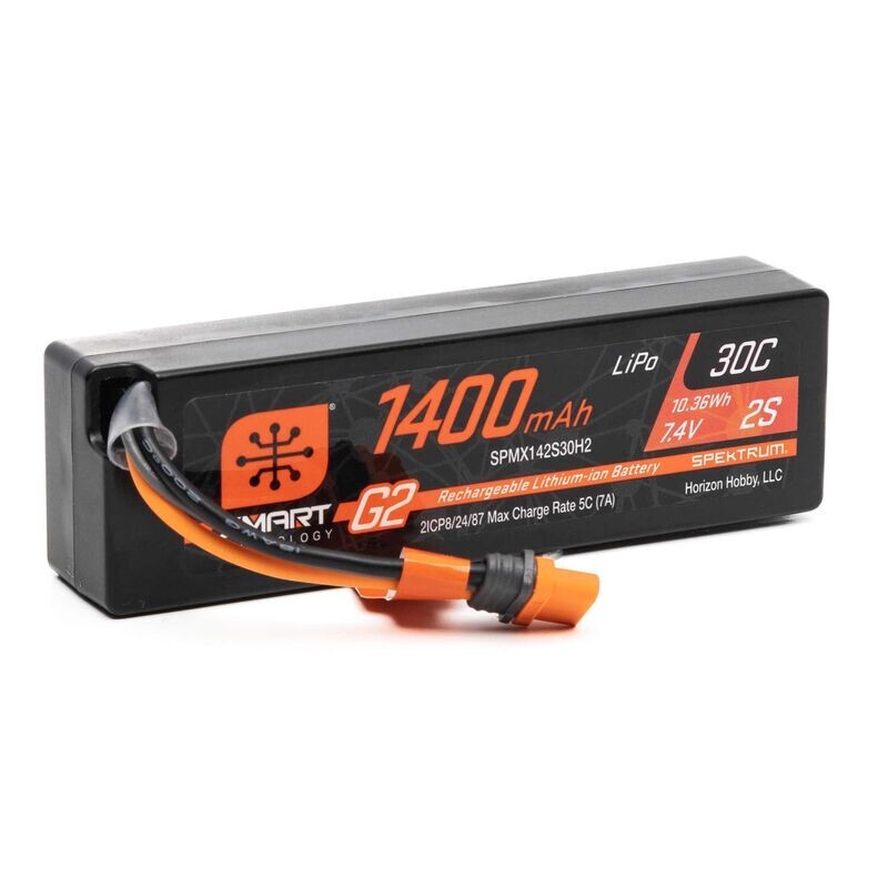 1400mAh 2S 7.4V Smart G2 30C LiPo; IC2 Connector For Granite/Typhon/Mojave GROM