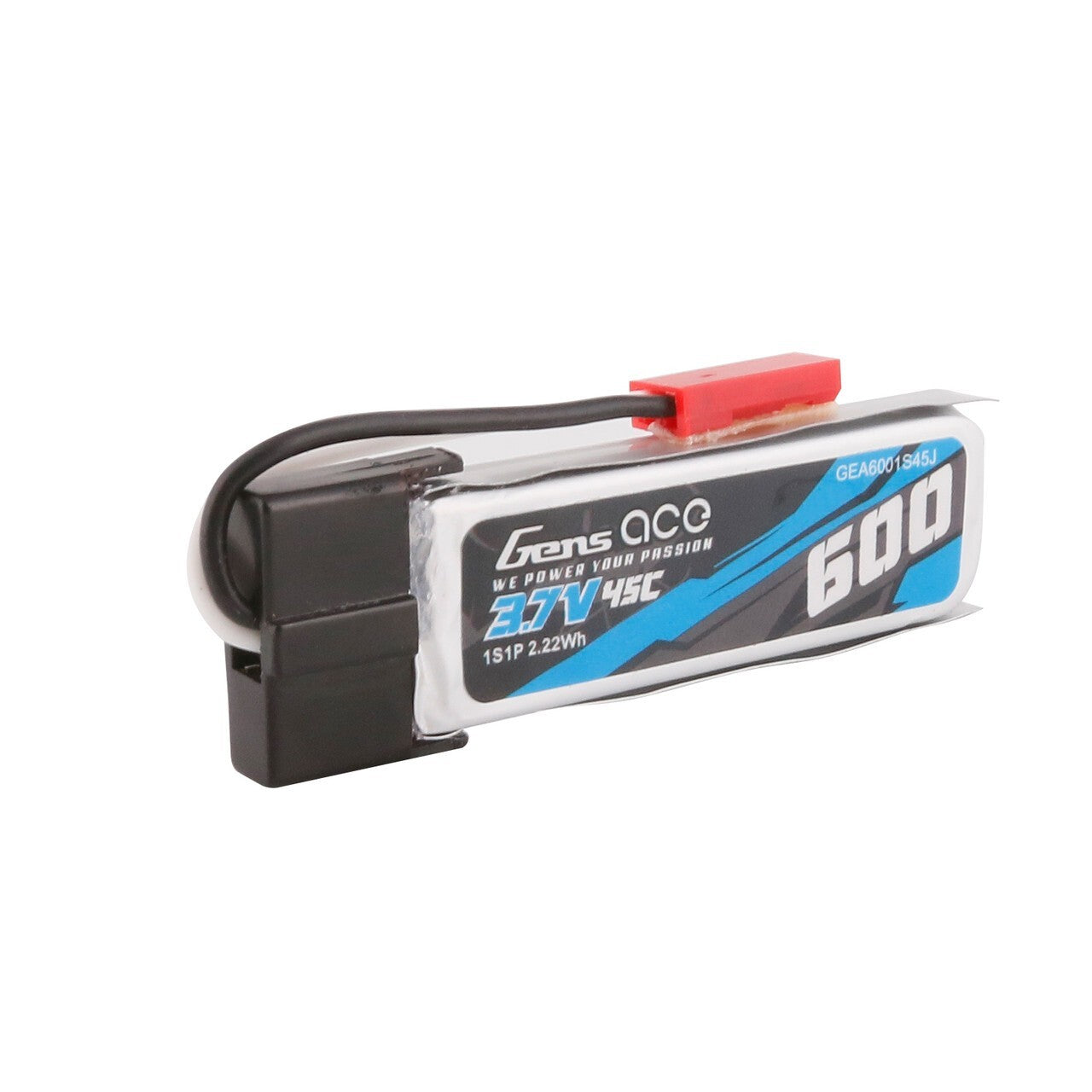 Gens Ace 600mAh 3.7V 45C 1S Lipo Battery Pack With JST Plug : Blade 120S 120 S2