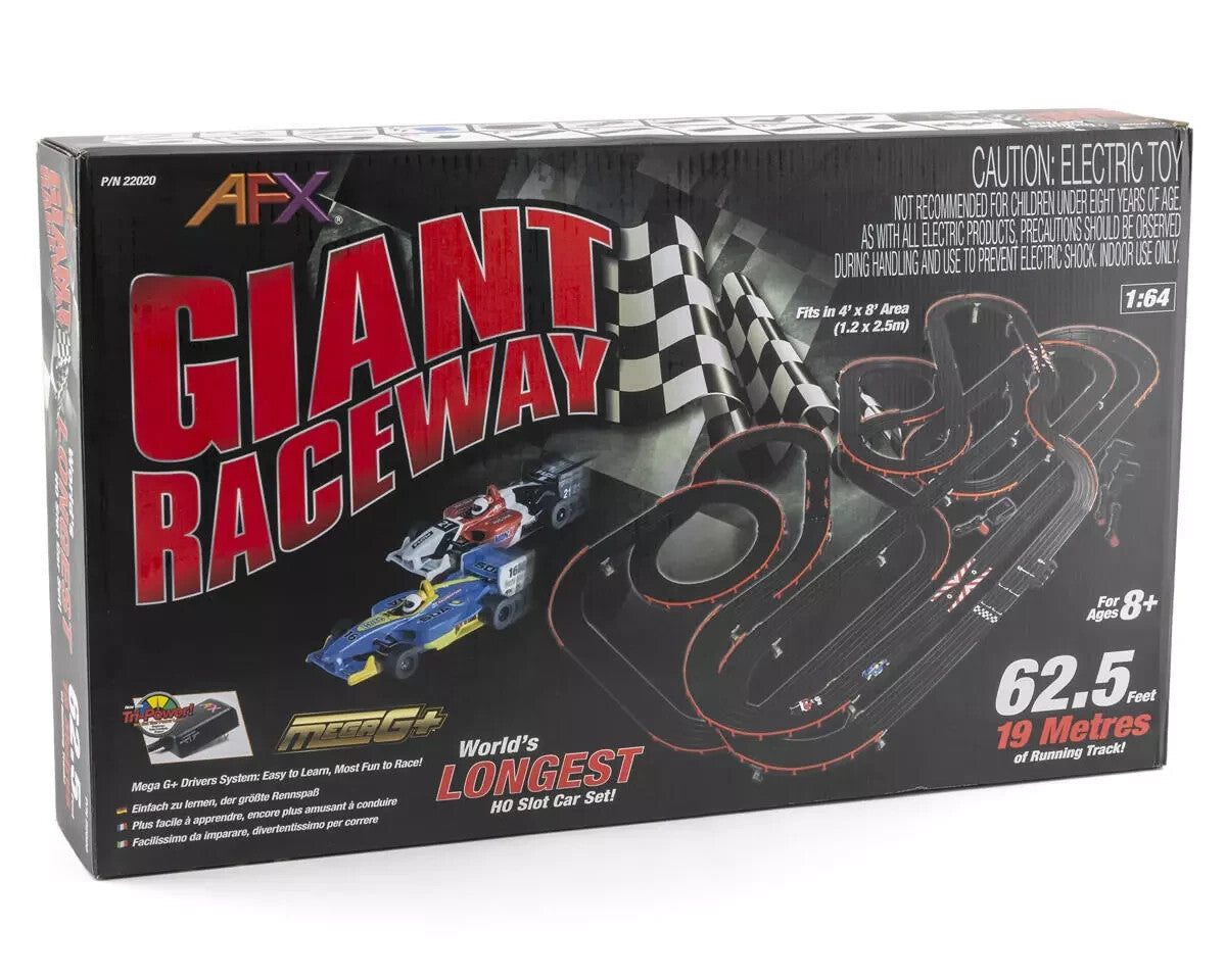 AFX Mega G+ Giant Raceway HO Slot Car Set w/Two Formula Cars (Mega G+) 22020