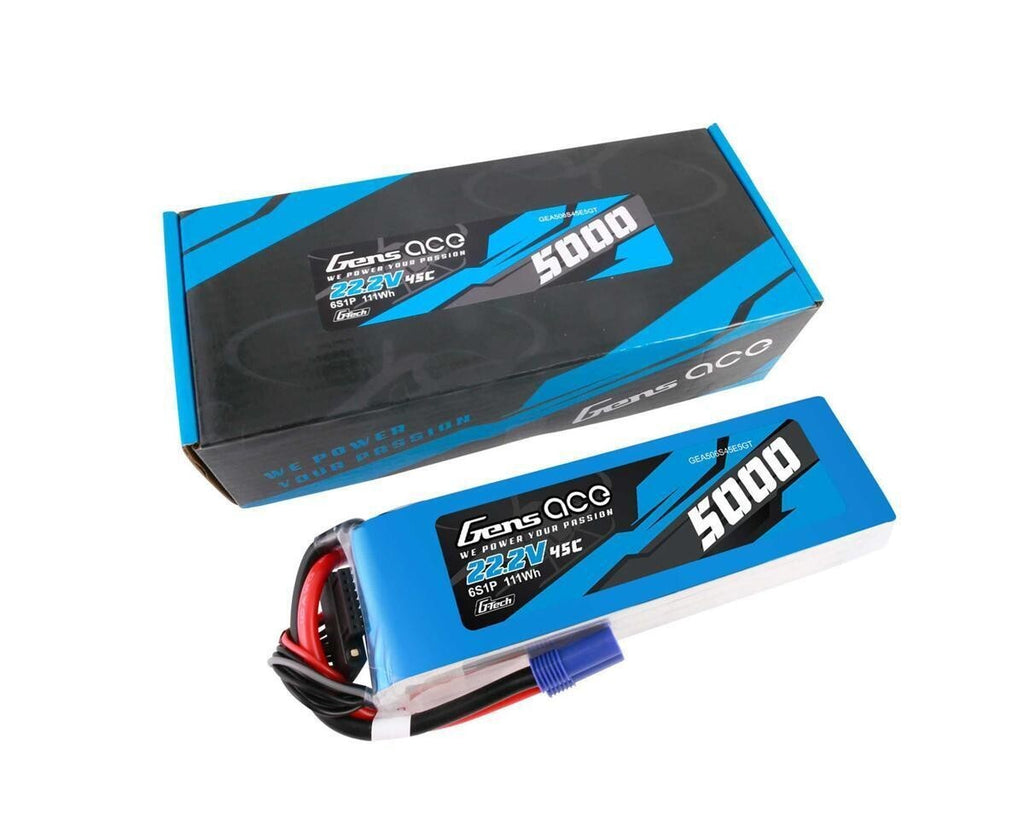 Gens Ace G-Tech Smart 6S LiPo Battery 45C 22.2V 5000mAh w/ EC5 Connector