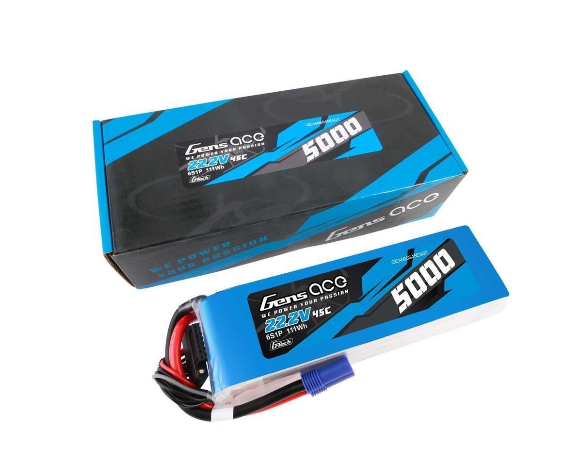 Gens Ace G-Tech Smart 6S LiPo Battery 45C 22.2V 5000mAh w/ EC5 Connector