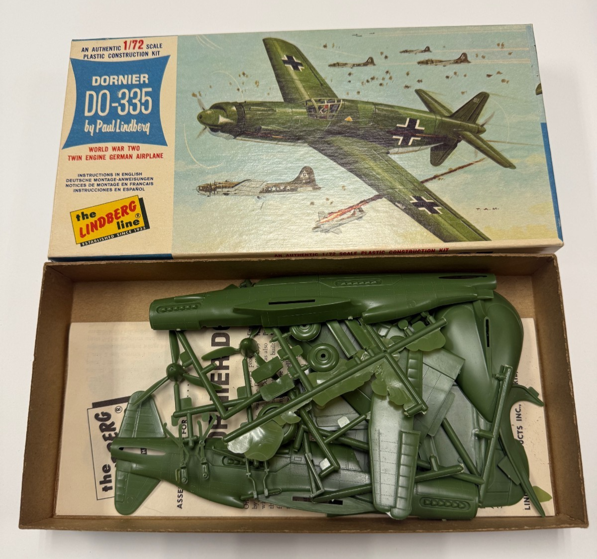 Vintage Lindberg Line 1/72 Scale Dornier Do-335 Do335 Plastic Model Kit 438.60