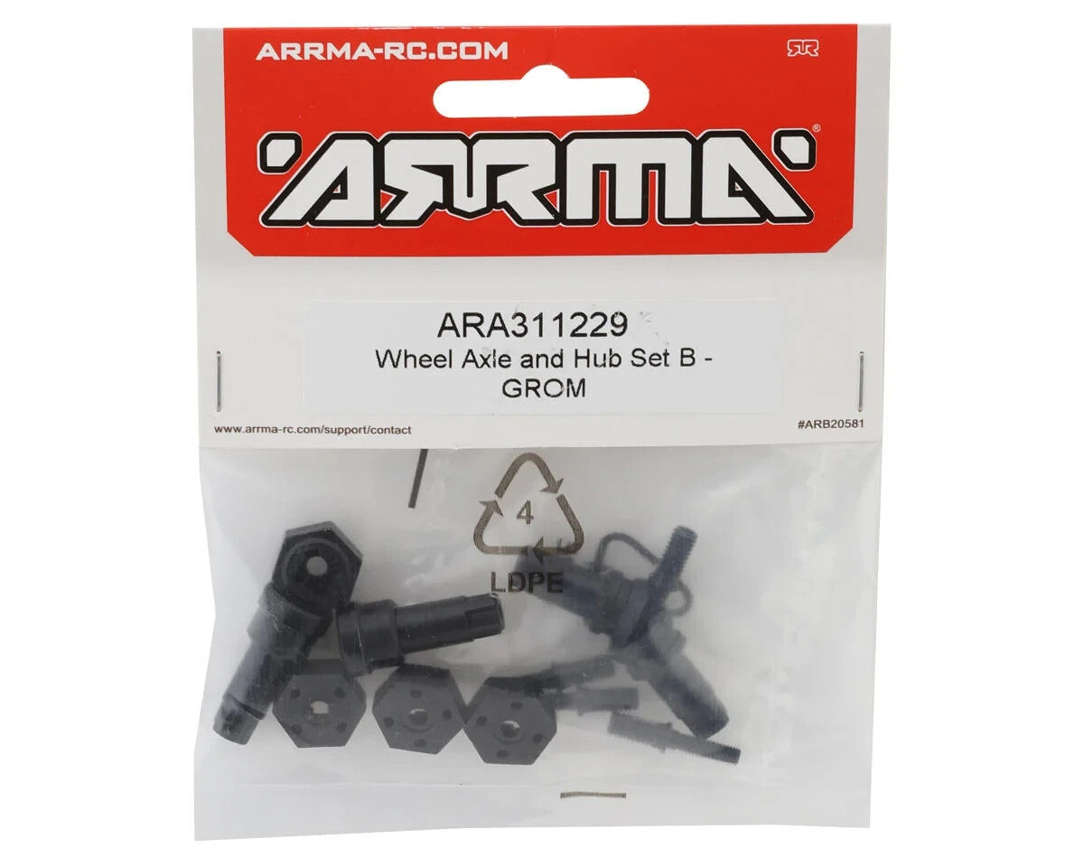 Arrma 311229 Wheel Axle and Hub Set B -For Granite / Typhon / Mojave GROM